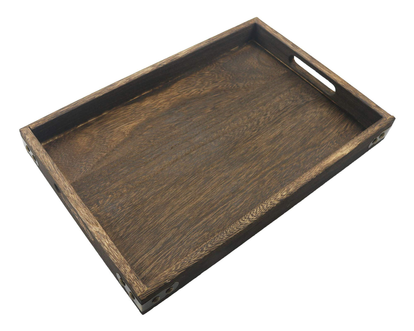 Rustic Wood Serving Tray with Handles