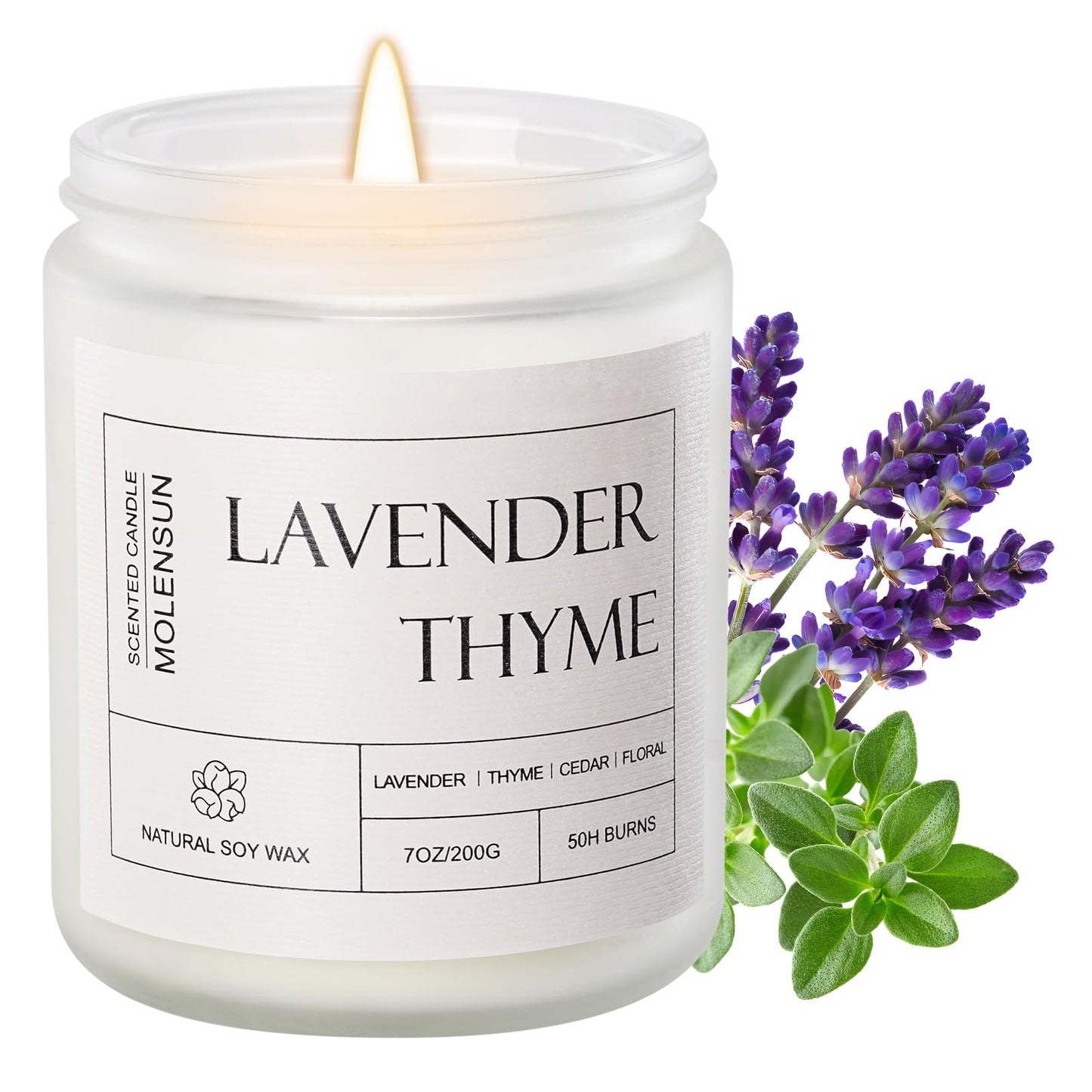 Lavender Thyme Soy Wax Candle (7oz)