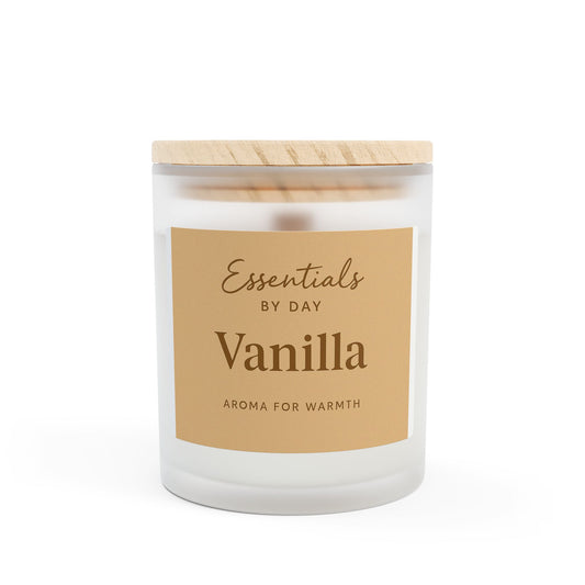 Vanilla Aroma Frosted Glass Candle - 11oz | Cozy Home Décor & Gift