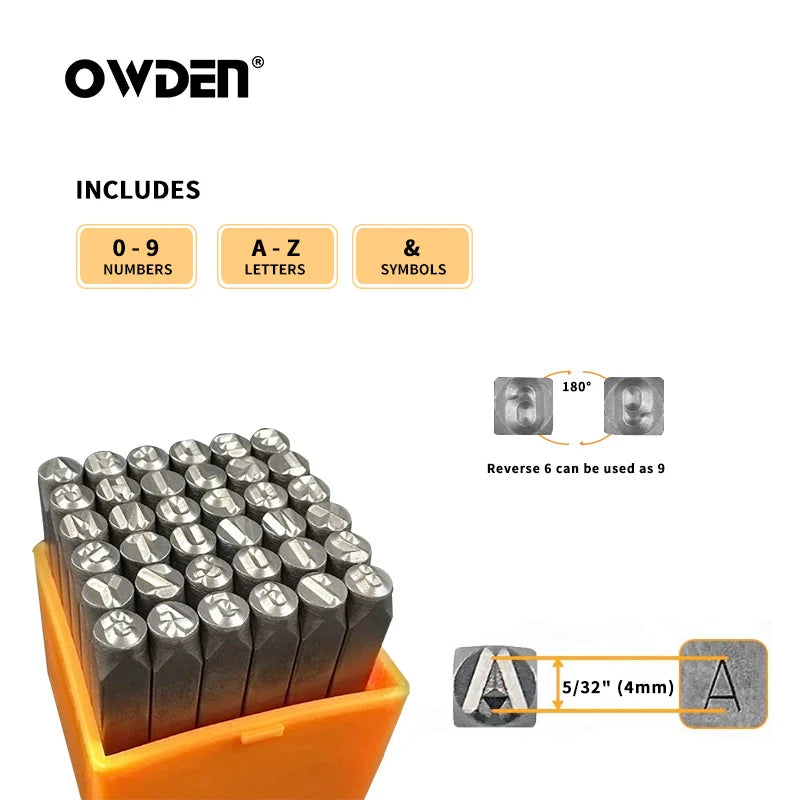 Steel Metal Stamp Set for Jewelry — 36pcs 4mm