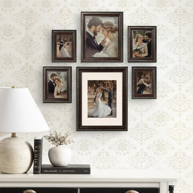 8x10 Picture Frame – Mahogany Matted Gallery Wall Photo Frame