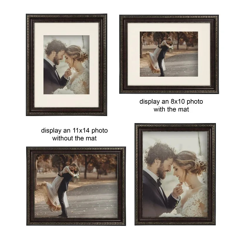8x10 Picture Frame – Mahogany Matted Gallery Wall Photo Frame