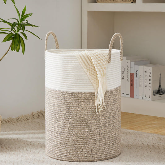 Large Woven Cotton Rope Laundry Hamper