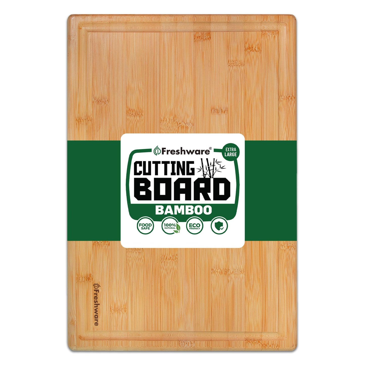 Bamboo Cutting Boards for Kitchen with Juice Groove [Extra-Large] Wood Cutting Board for Chopping Meat Vegetables Fruits Cheese Knife Friendly Serving Tray with Handles 18 x 12.5-inch